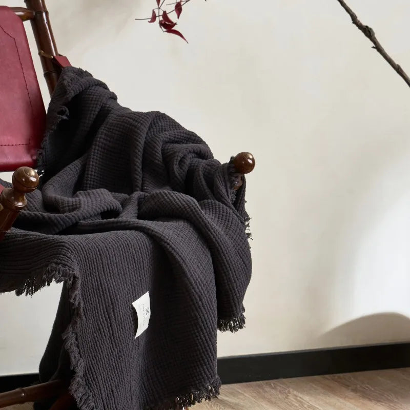 Soft, Anti-Pilling, Yarn-Dyed Knit Blanket for Sofa, Bed & More