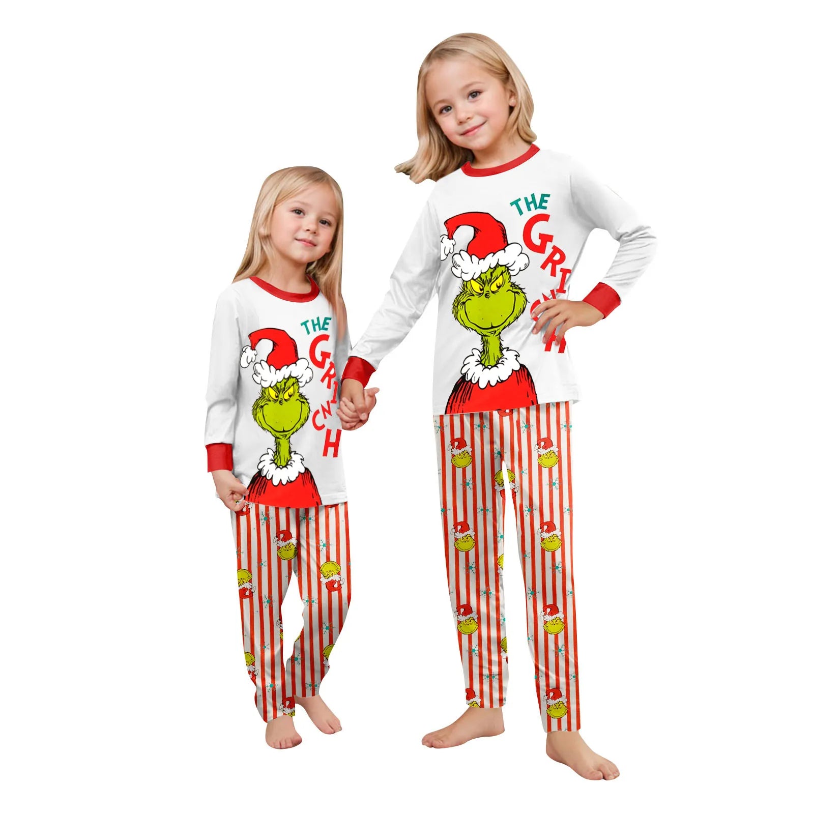 ﻿ Family Christmas Cartoon Print Pajamas Set, Cozy Holiday Pjs For Photo Shoots & Christmas Morning, Festive Family Sleepwear