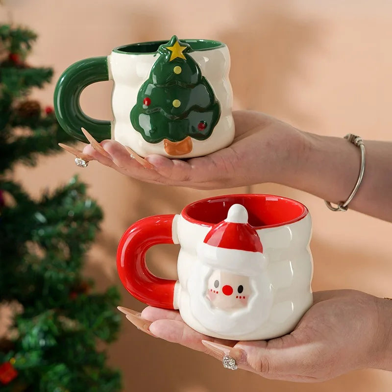 1pc Creative Ceramic Christmas Mugs