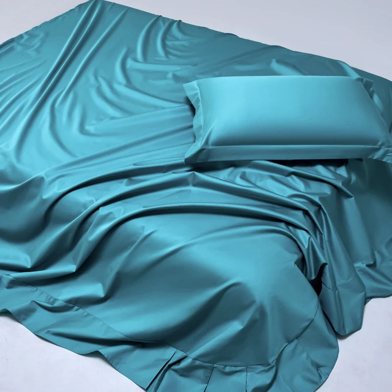 High End Egyptian Cotton Bed Sheet Set 1000TC Fitted Sheet Flat Top Sheets Pillowcase Luxury Bedding Set Double King Queen Size
