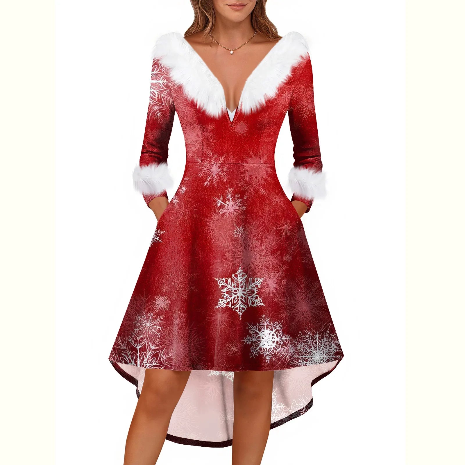 Ladies Christmas Printed Dress