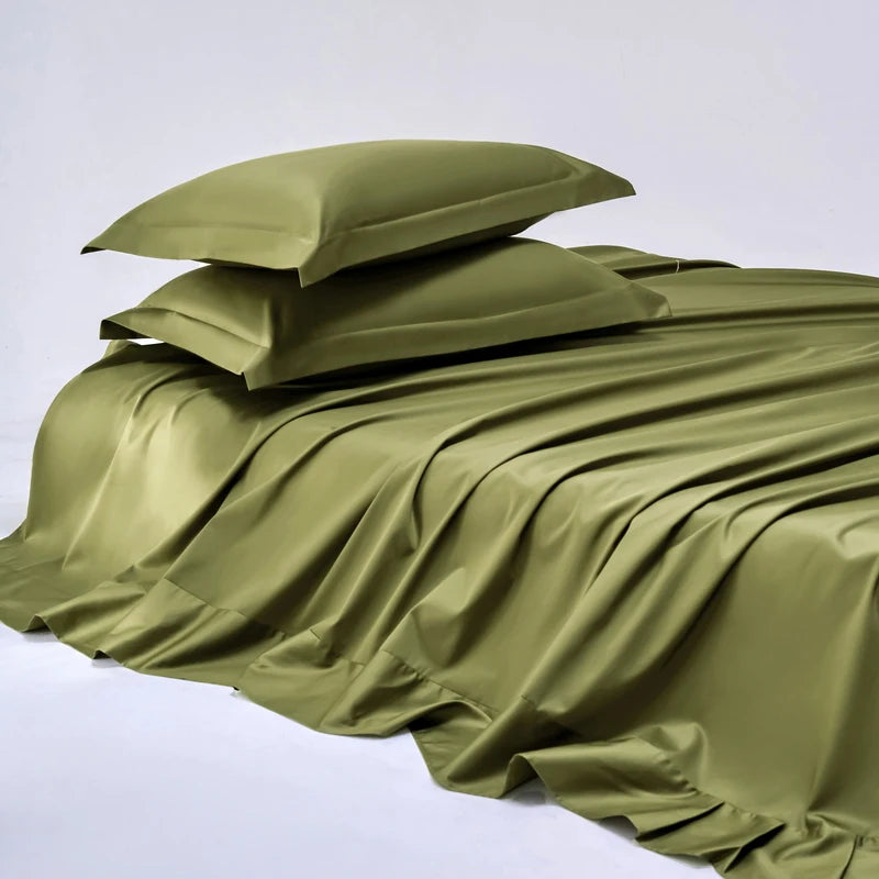 High End Egyptian Cotton Bed Sheet Set 1000TC Fitted Sheet Flat Top Sheets Pillowcase Luxury Bedding Set Double King Queen Size