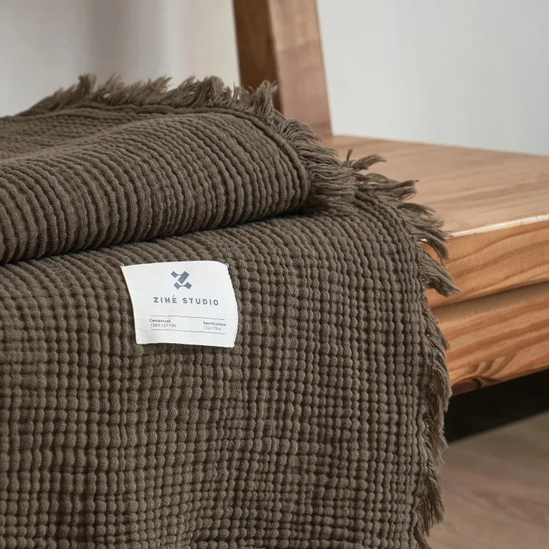 Soft, Anti-Pilling, Yarn-Dyed Knit Blanket for Sofa, Bed & More