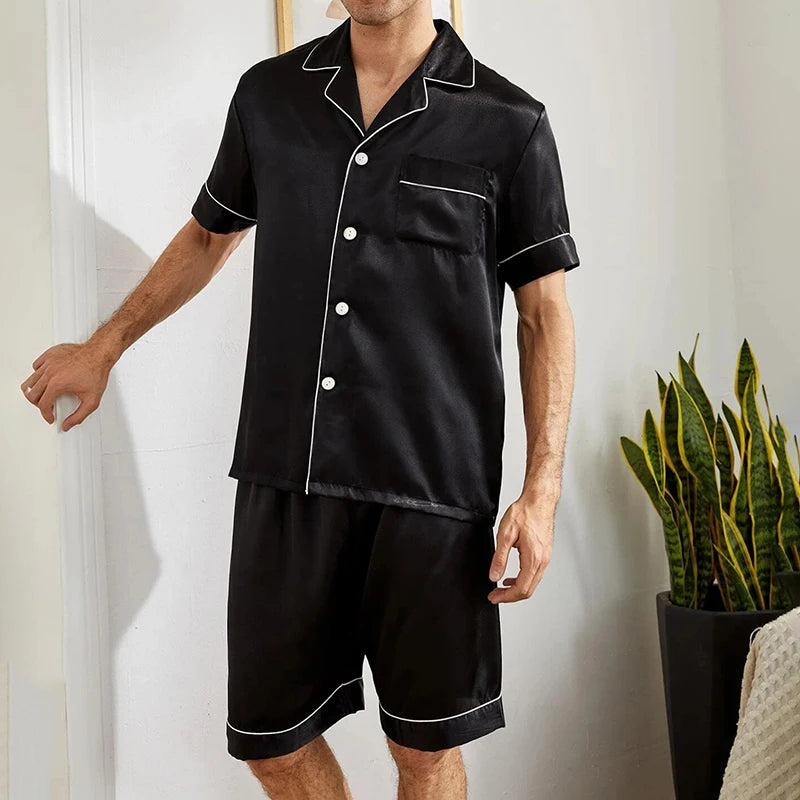 Men Satin Pajama Set