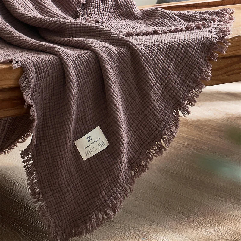 Soft, Anti-Pilling, Yarn-Dyed Knit Blanket for Sofa, Bed & More