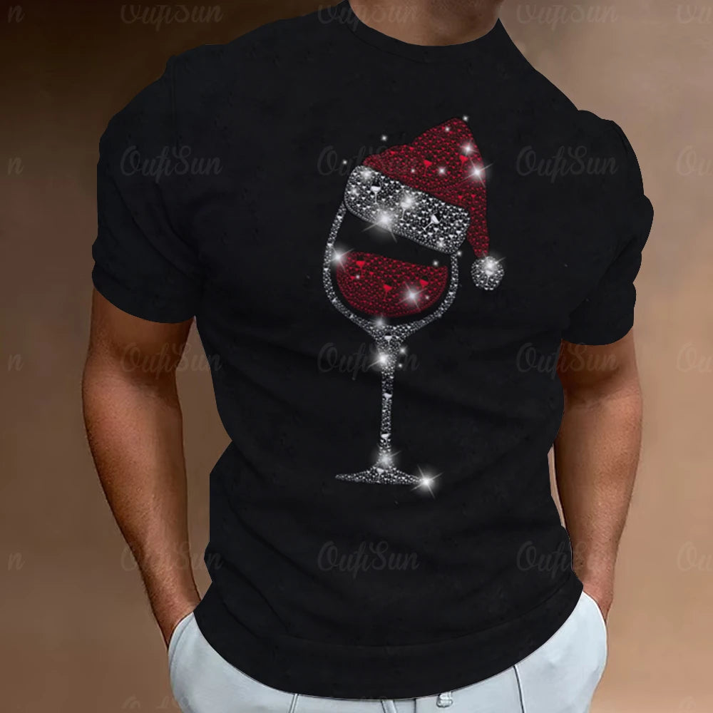 Christmas T-Shirts For Men 3d Santa Claus Printed Short Sleeved T Shirts
