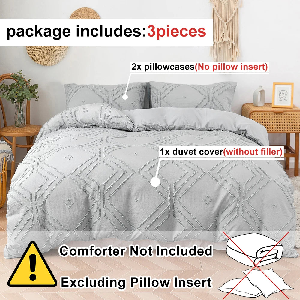 Tufted Duvet Cover – 3-Piece Bedding Set