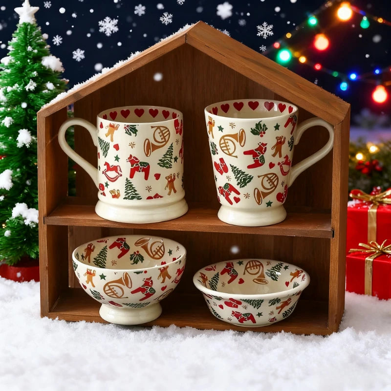 Christmas Ceramic Tableware Retro Bowls