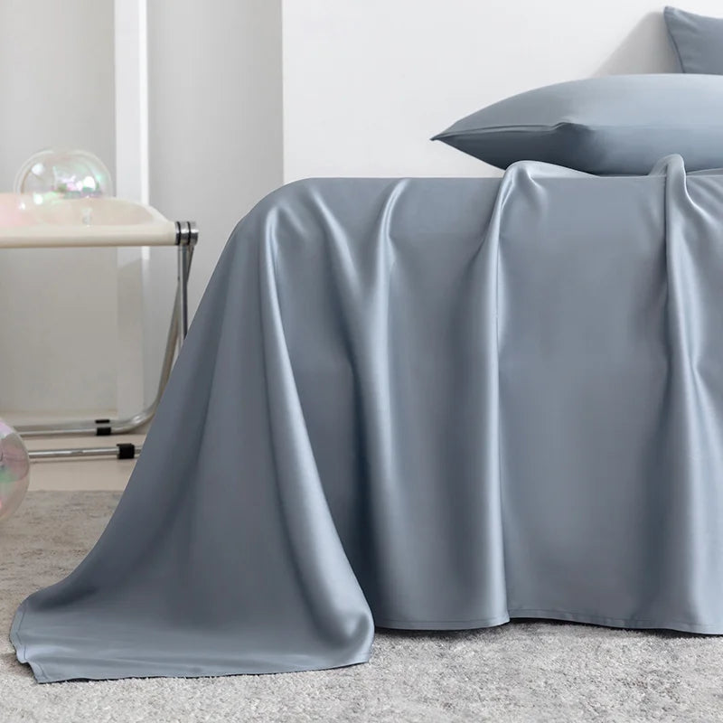 High End 100% Bamboo Bed Sheet Set Luxury Smooth Fitted Bed Sheet Flat Top Sheets Pillowcase Silky Cooling Bedding Set 4/6Pcs