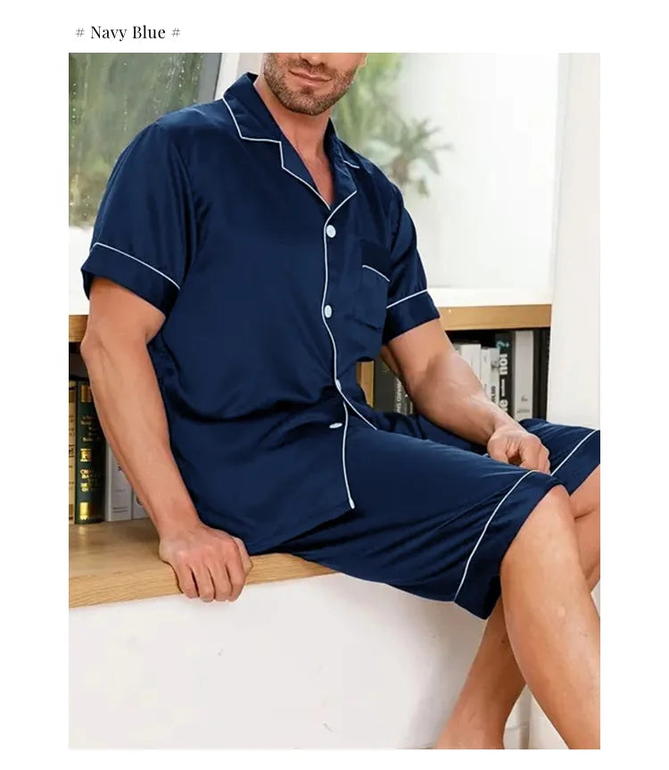 Men Satin Pajama Set