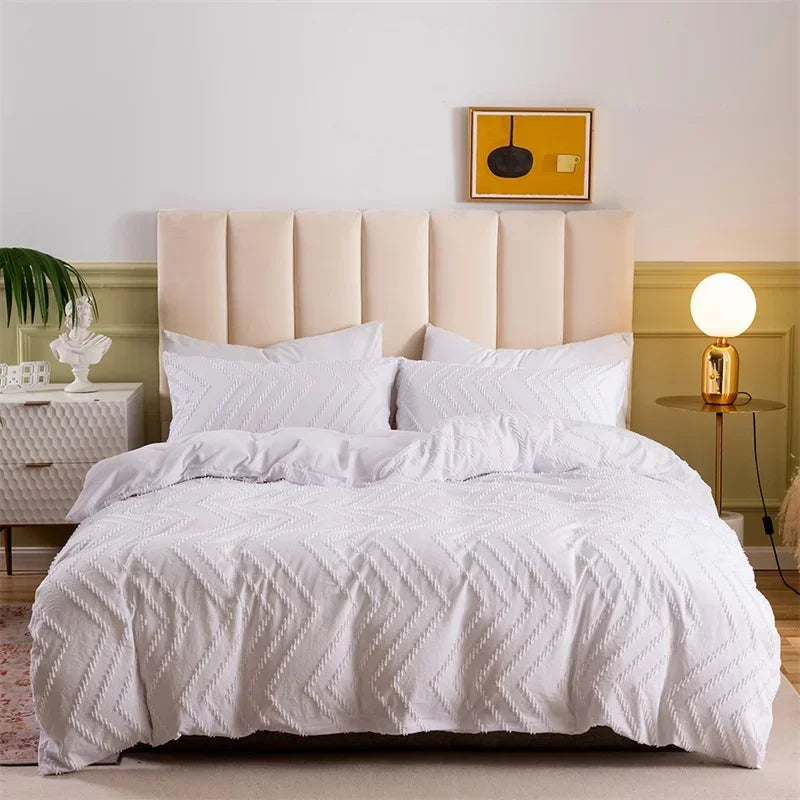 High-quality Ripple Cut Flowers Queen Duvet Cover Set