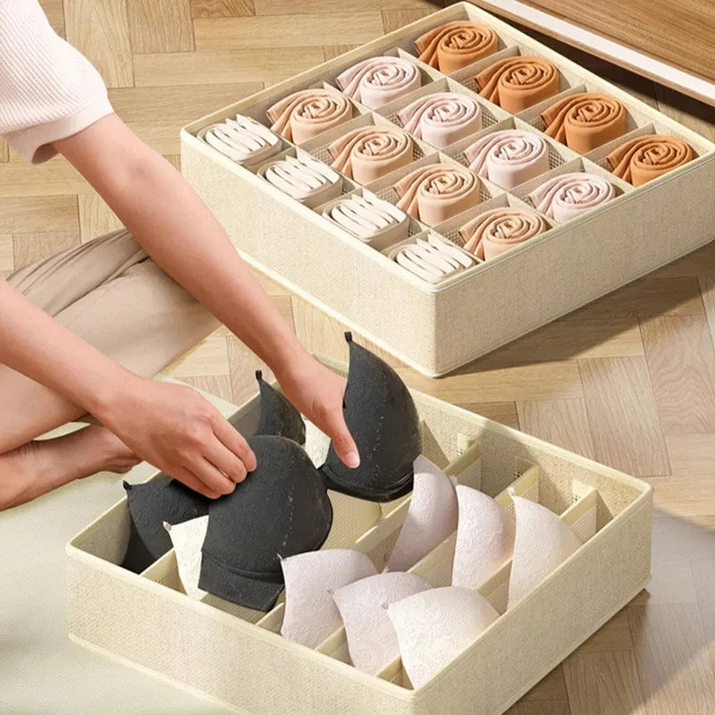 Foldable Underwear Organizer Box – Drawer Divider for Bras, Panties, Socks & Closet Storage