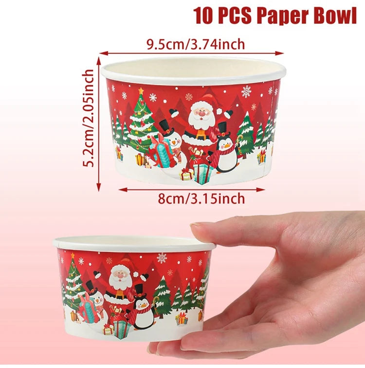 Christmas Santa Claus Disposable paper Bowls