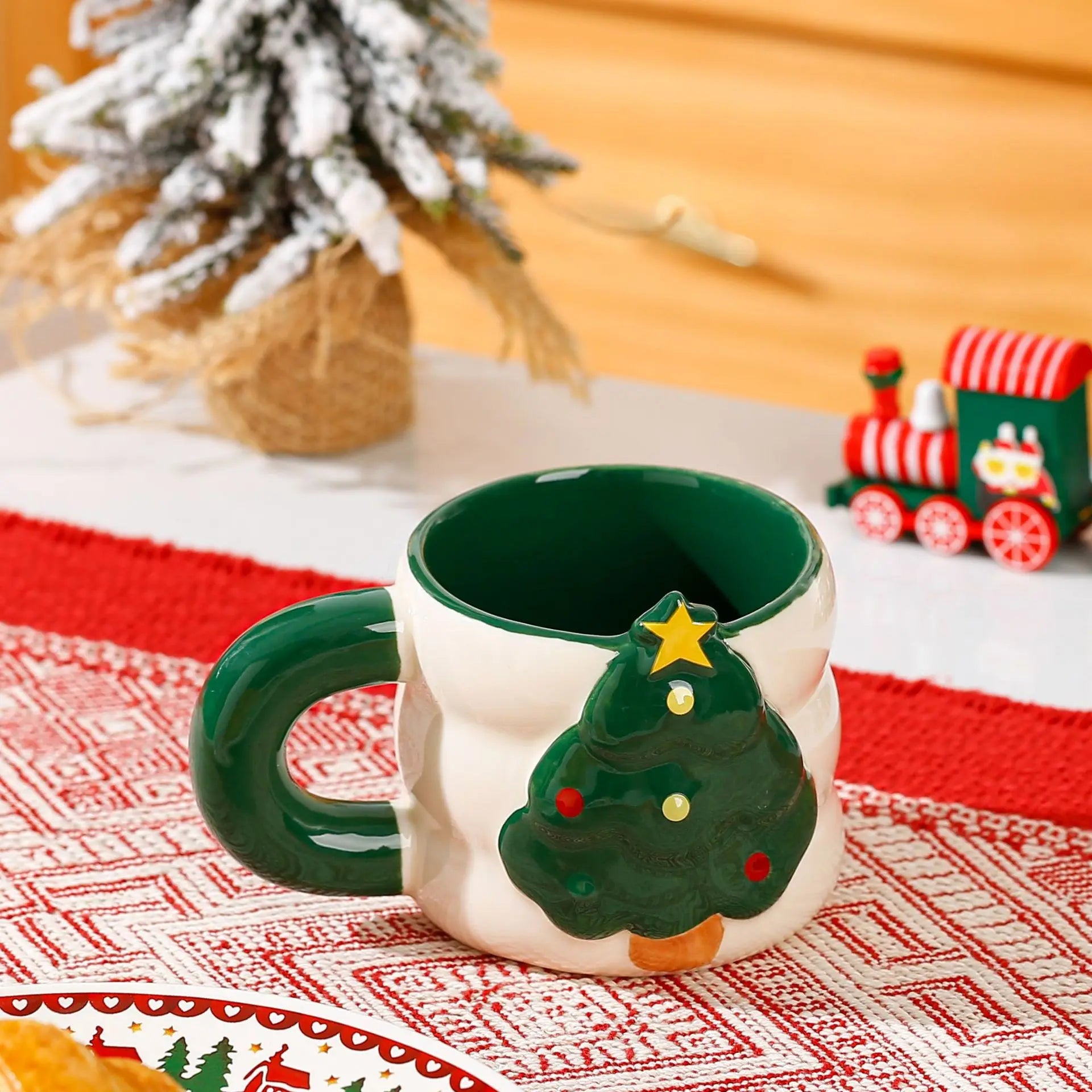 1pc Creative Ceramic Christmas Mugs