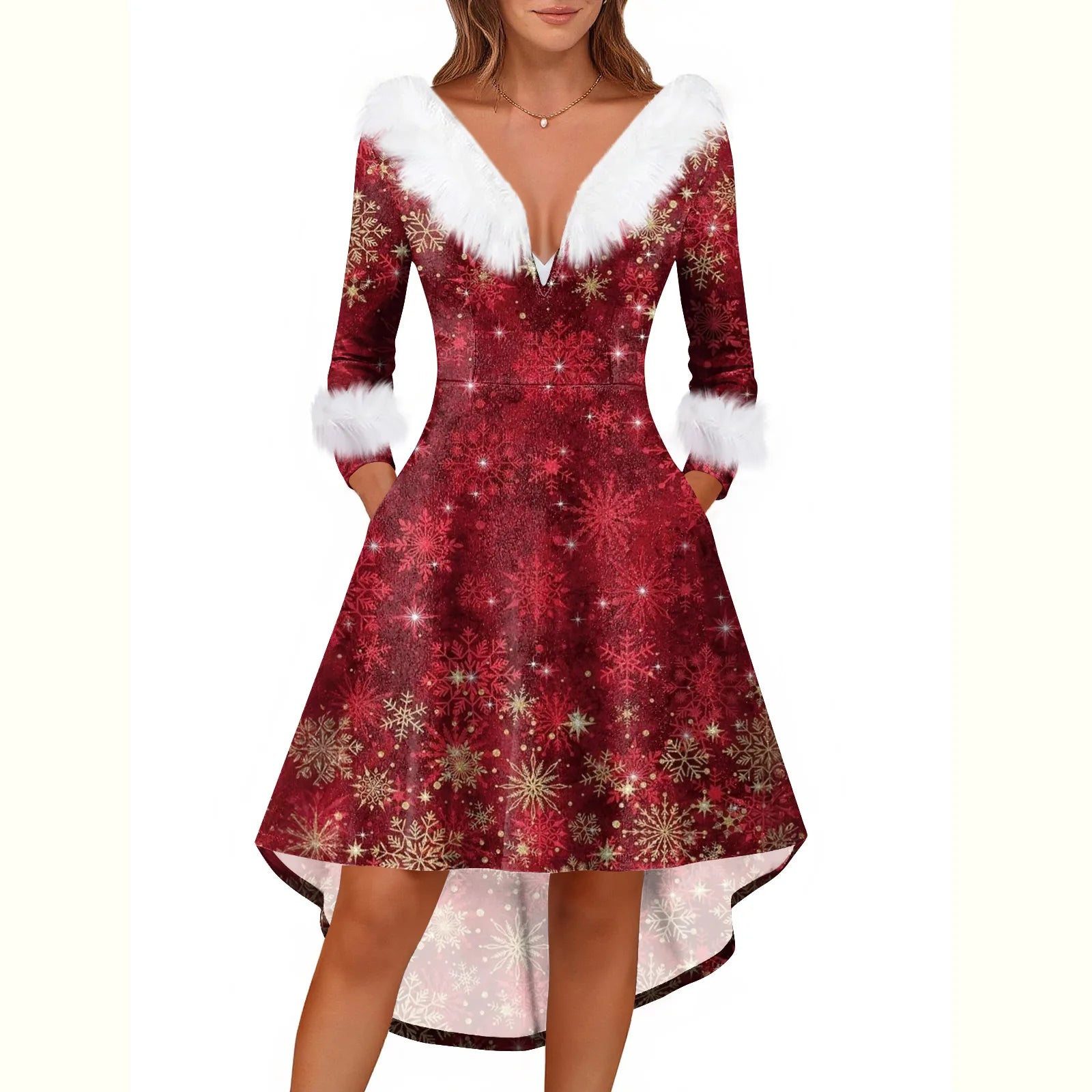 Ladies Christmas Printed Dress
