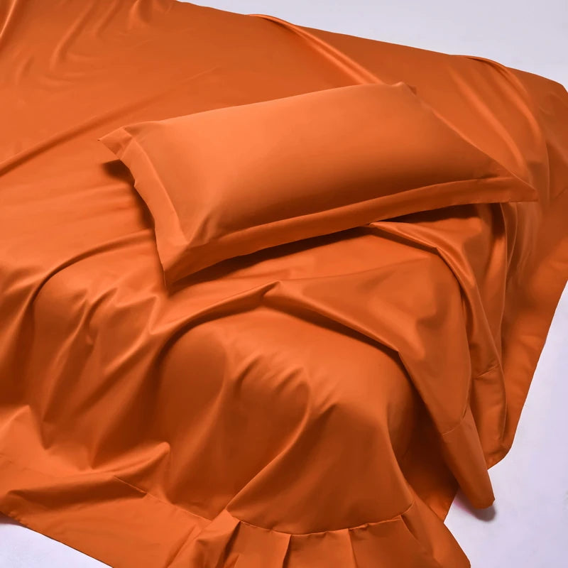 High End Egyptian Cotton Bed Sheet Set 1000TC Fitted Sheet Flat Top Sheets Pillowcase Luxury Bedding Set Double King Queen Size