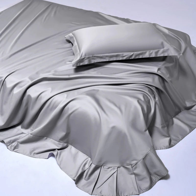 High End Egyptian Cotton Bed Sheet Set 1000TC Fitted Sheet Flat Top Sheets Pillowcase Luxury Bedding Set Double King Queen Size