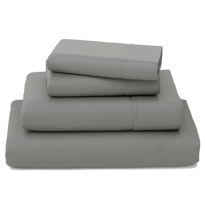 High End 100% Bamboo Bed Sheet Set Luxury Smooth Fitted Bed Sheet Flat Top Sheets Pillowcase Silky Cooling Bedding Set 4/6Pcs