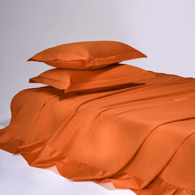 High End Egyptian Cotton Bed Sheet Set 1000TC Fitted Sheet Flat Top Sheets Pillowcase Luxury Bedding Set Double King Queen Size