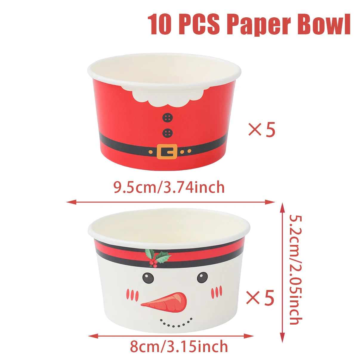 Christmas Santa Claus Disposable paper Bowls
