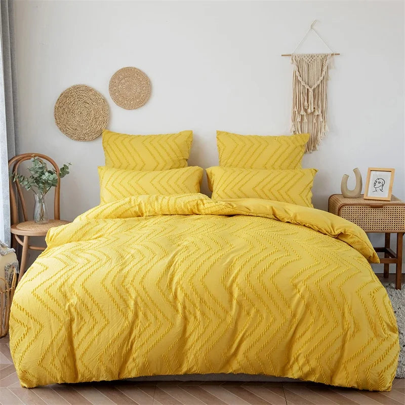 High-quality Ripple Cut Flowers Queen Duvet Cover Set