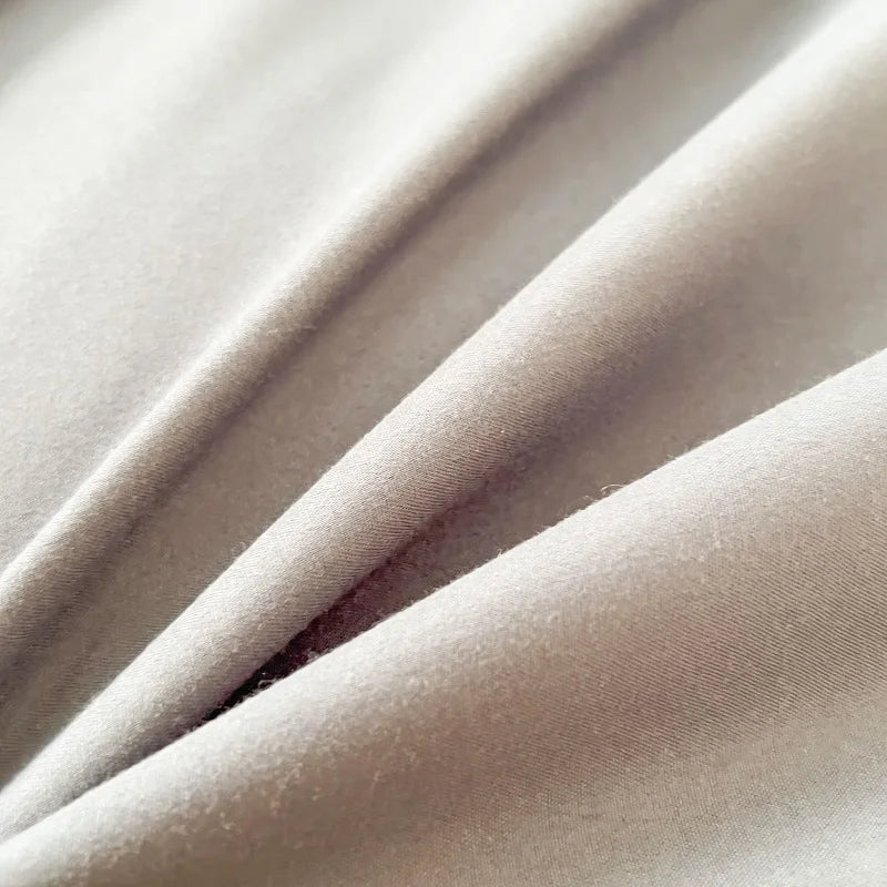 2-side Solid Color Brush Fabric Bed Set- 4 Pieces
