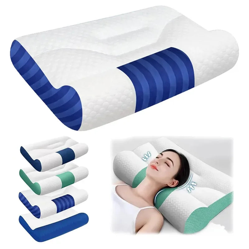 Ergonomic Neck Support Pillow –  Memory Foam, All Sleep Positions