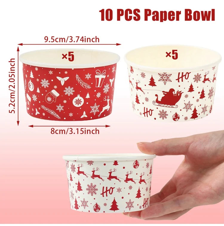 Christmas Santa Claus Disposable paper Bowls