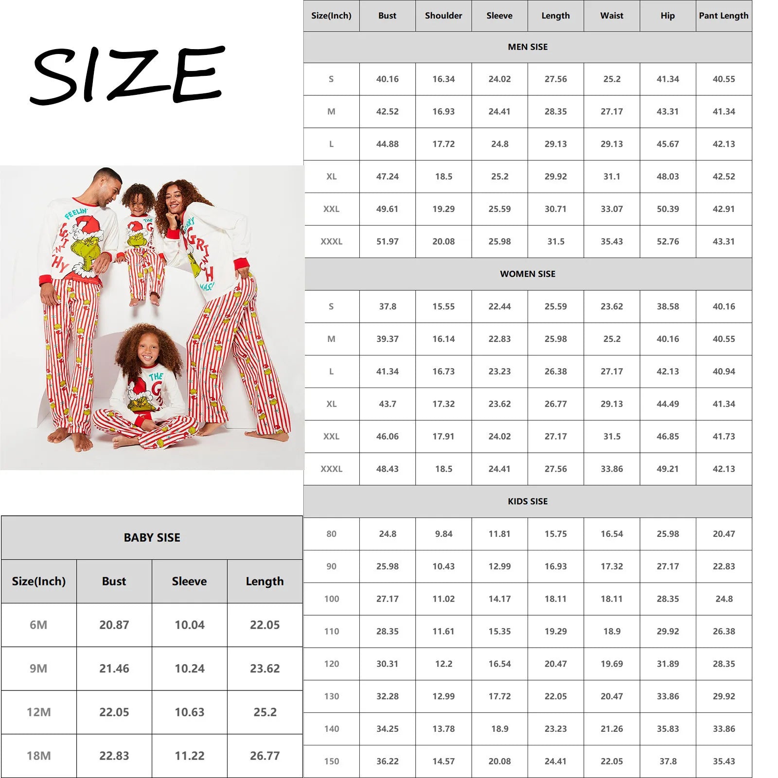 ﻿ Family Christmas Cartoon Print Pajamas Set, Cozy Holiday Pjs For Photo Shoots & Christmas Morning, Festive Family Sleepwear