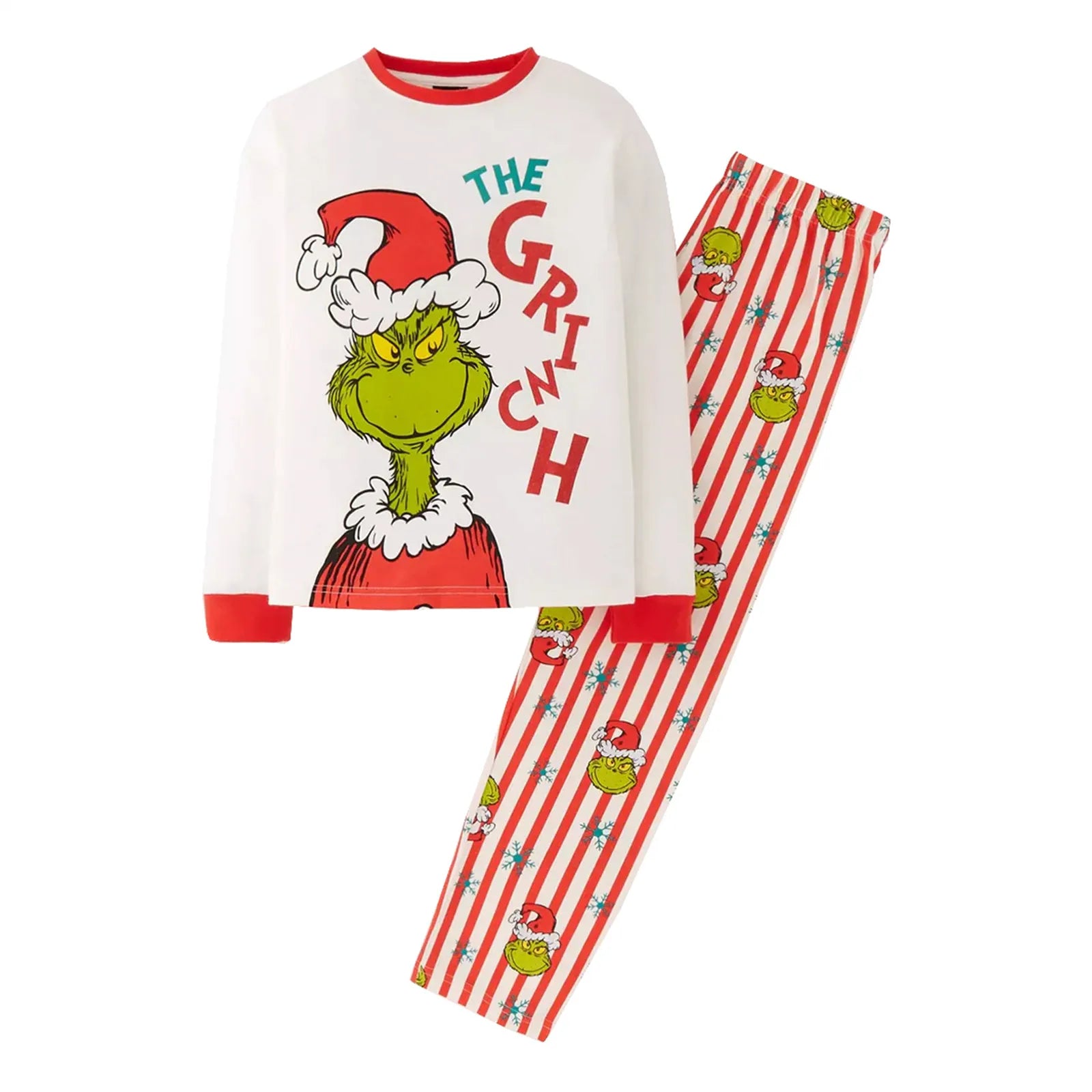 ﻿ Family Christmas Cartoon Print Pajamas Set, Cozy Holiday Pjs For Photo Shoots & Christmas Morning, Festive Family Sleepwear