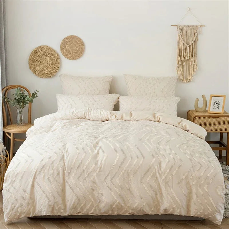 High-quality Ripple Cut Flowers Queen Duvet Cover Set