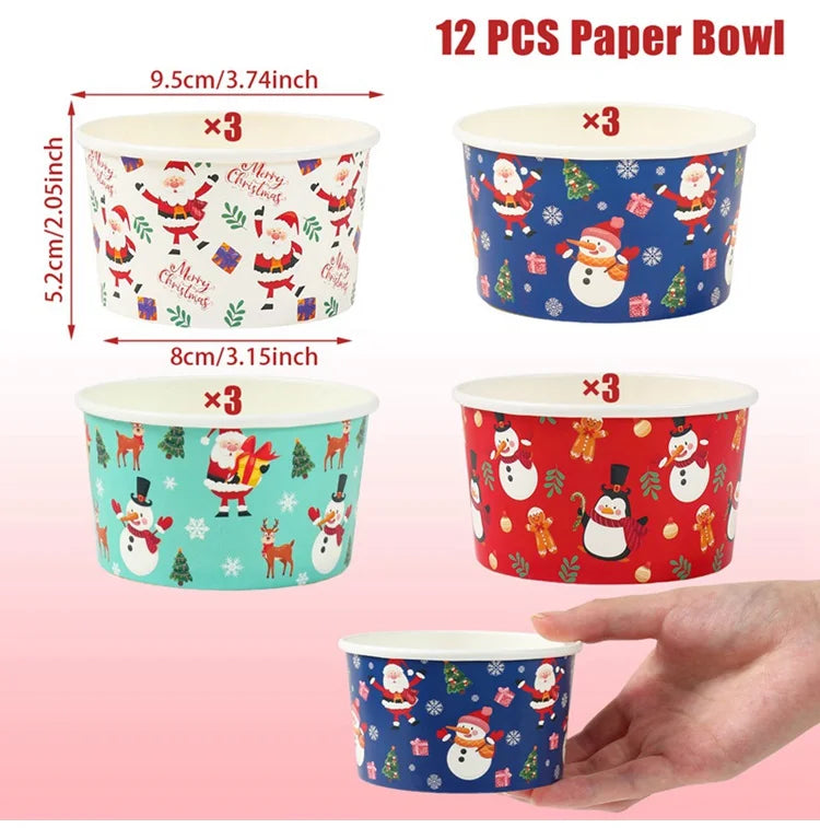 Christmas Santa Claus Disposable paper Bowls