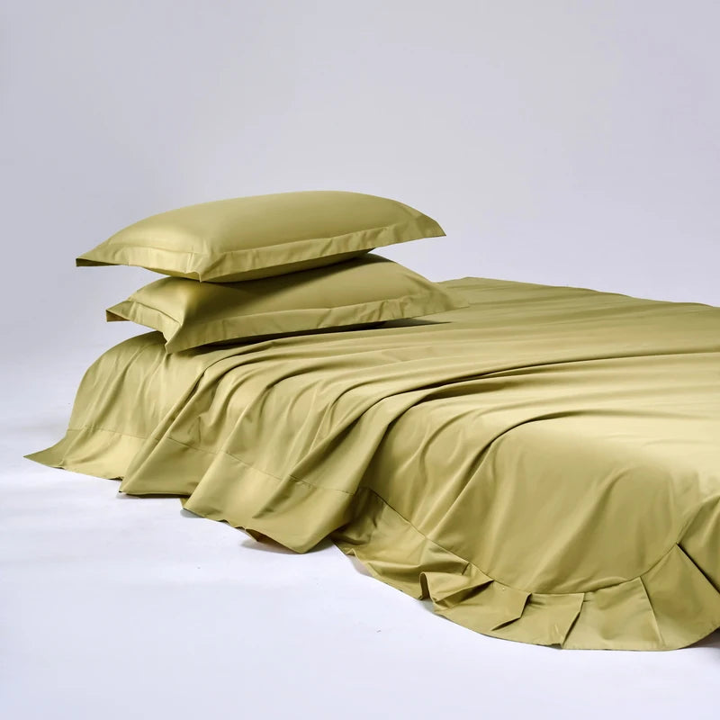 High End Egyptian Cotton Bed Sheet Set 1000TC Fitted Sheet Flat Top Sheets Pillowcase Luxury Bedding Set Double King Queen Size